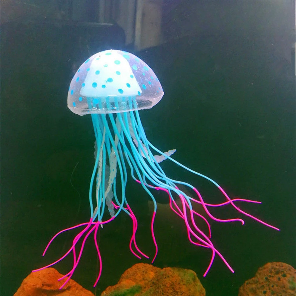 Colorful Artificial Jellyfish Glowing Aquarium Simulation Ornaments Fish Tank Live Luminous Decor Aquatic Landscape Pet Supplies