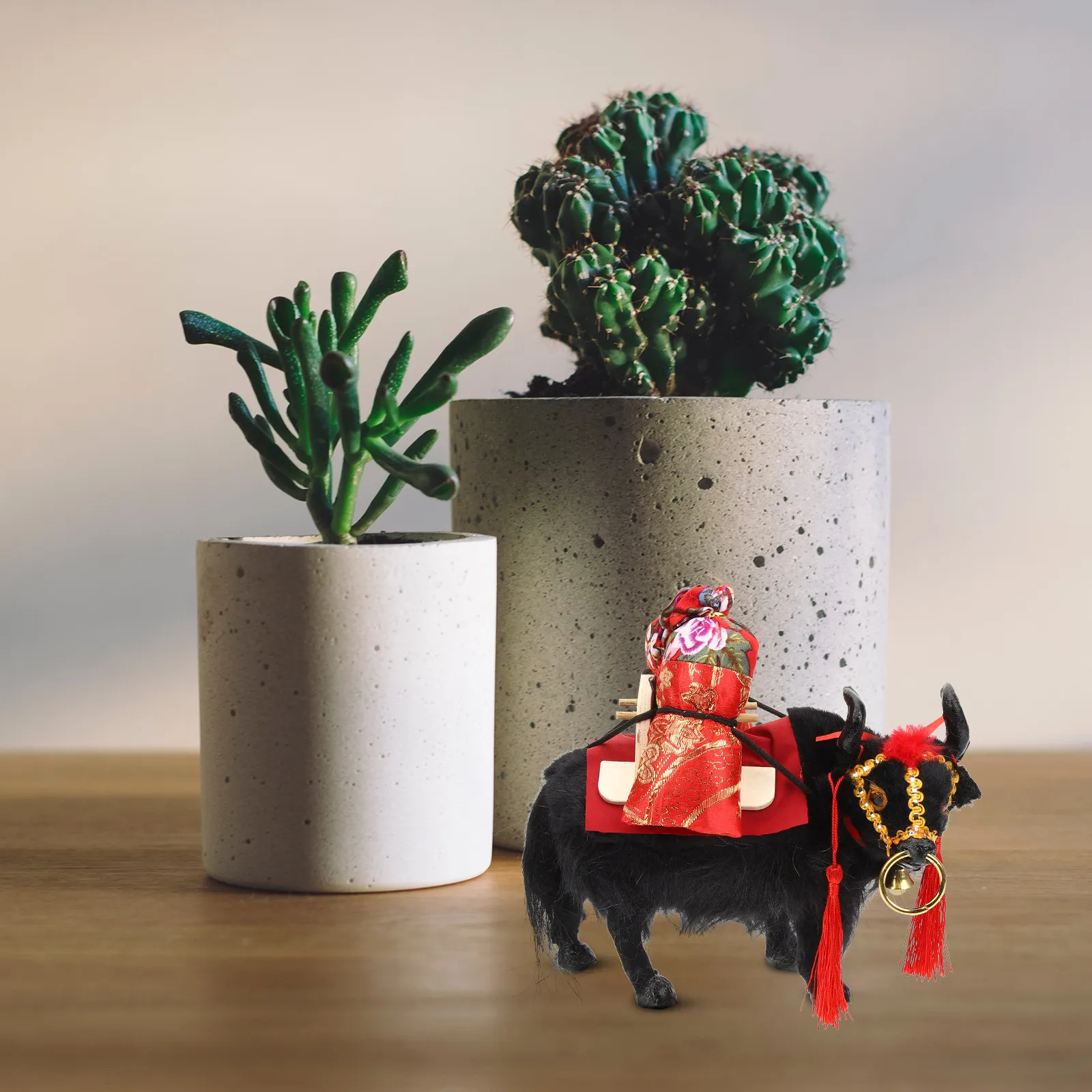 Realistic Yak Sculpture Desktop Decoration Educational Animal Figure for Kids Learning Home Office Dormitory Tabletop Adornment