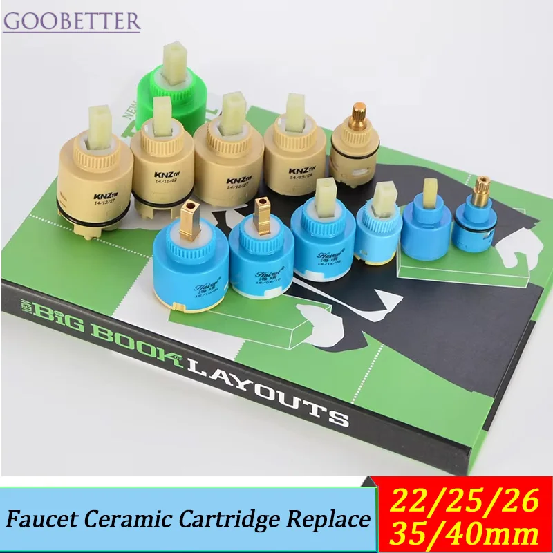 22/25/26/35/40mm Faucet Ceramic Cartridge Replace Part Watersaving Replacement Spool Water Mixer Tap Kitchen Bathroom Faucet