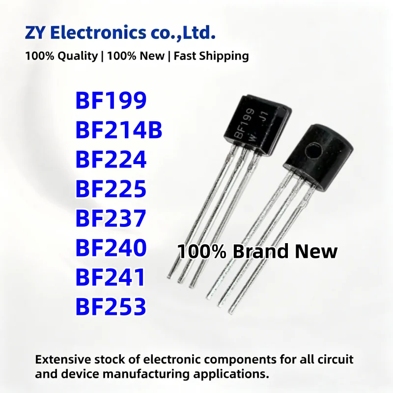 10Pcs New BF199 BF214B BF224 BF225 BF240 BF237 BF241 BF253 TO-92 NPN frequency power transistor