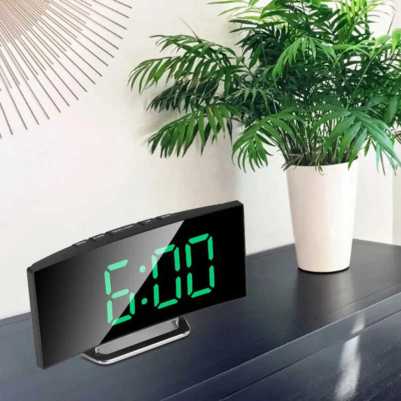 Snooze Function Digital Alarm Clock For Bedroom Bedside LED Square Single Face Desktop Digital Clock For Room Table clock