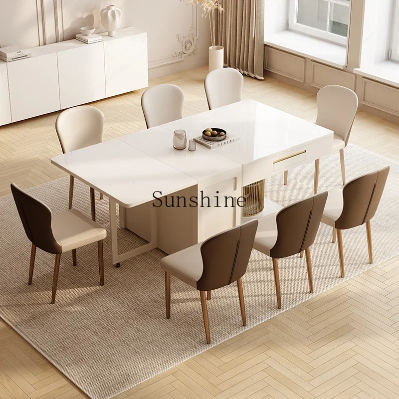 Mahjong tea table and chair folding rock slab combination integrated dual-purpose modern simple household small apartment