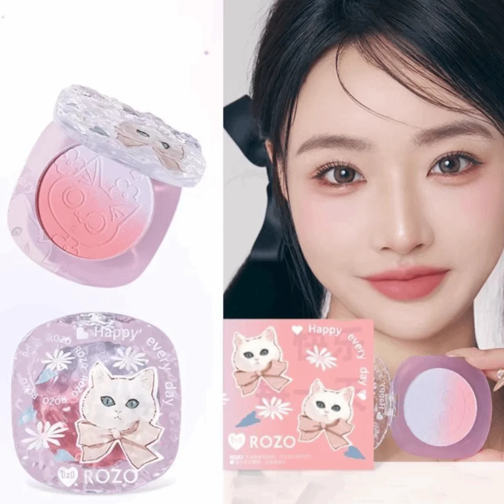 الخوخ الوردي التدرج اللون أحمر الخدود ماتي النهاية غرامة فلاش الوجه لوحة أحمر الخدود الطبيعية عارية مقاوم للماء الخد تينت روج #3