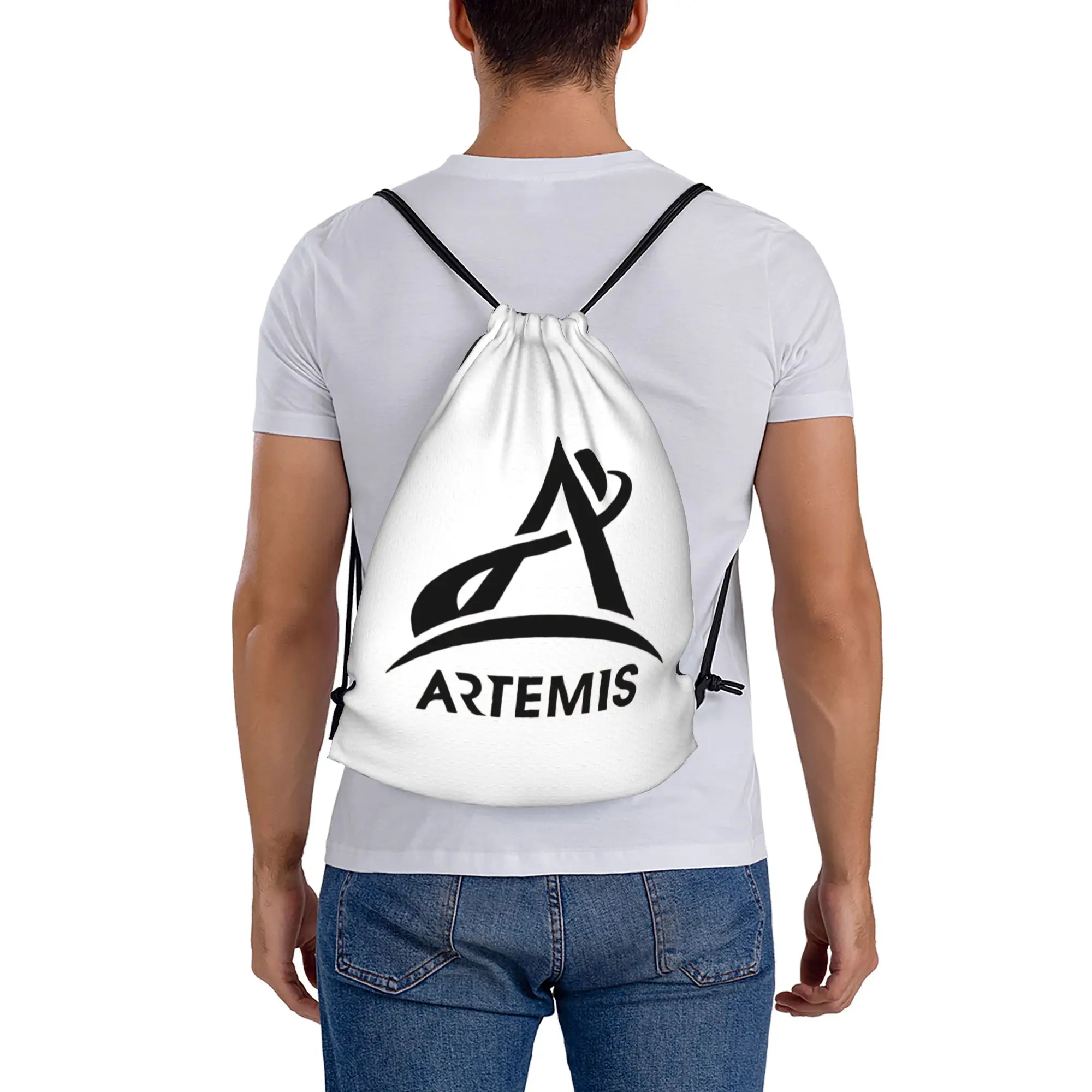 2026 Artemis II 3  Portable Travel Drawstring Backpack Riding Backpack Gym Clothes Drawstring Bags