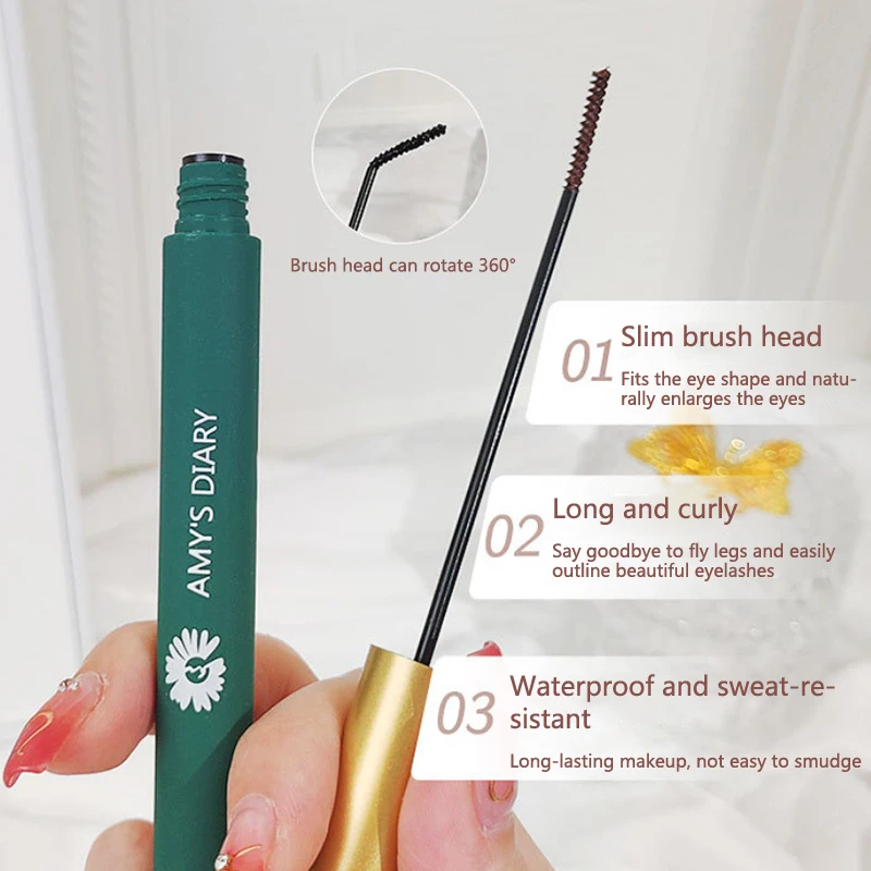 1 Stück wasserdichte Mascara schwarz braun ultra feine kleine Bürsten kopf Wimpern verlängerung Make-up verlängern natürliche Wimpern koreanische Kosmetik