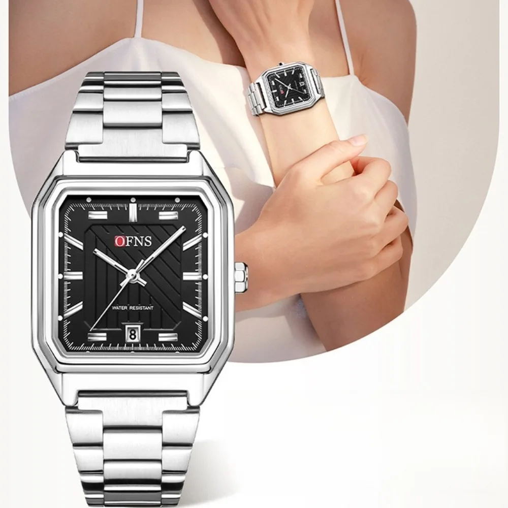 OFNS 1623 Fashion Simple Steel Strip Quartz Women's Watch Waterproof Calendar Exquisite Watches for Women Relogio Feminino Часы