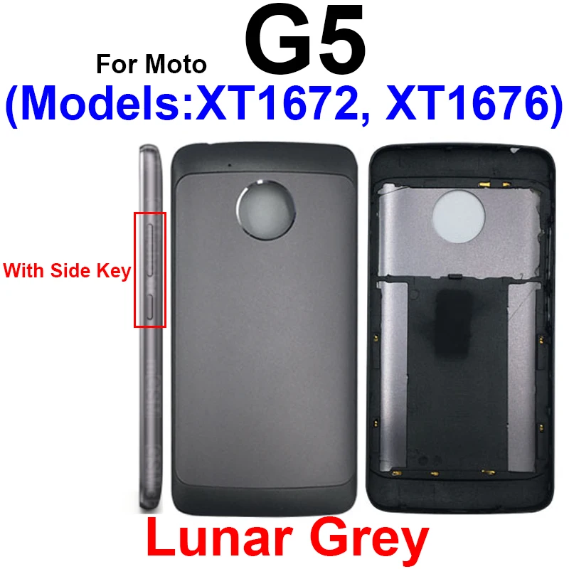 Rear Battery Cover Case For Motorola Moto G5 XT1685 XT1672 XT1670 XT1671 XT1676 XT1675 XT1677 Back Battery Cover Housing Parts