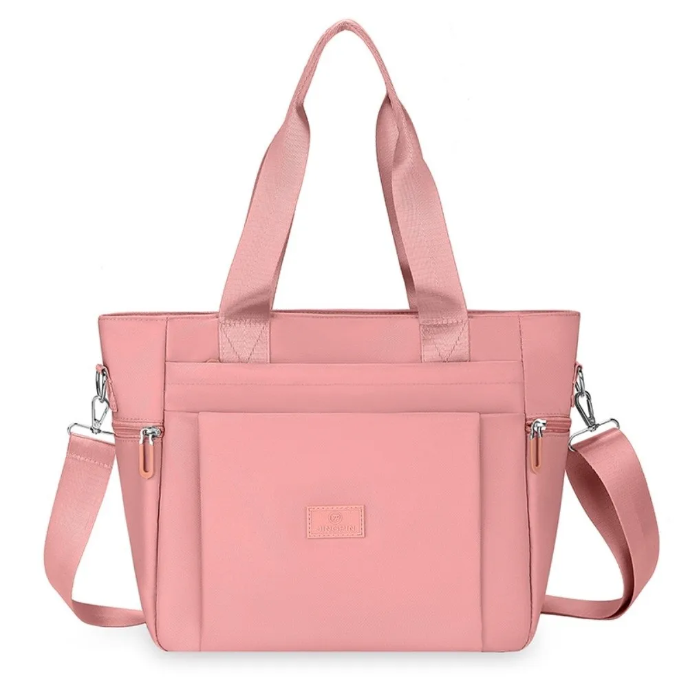 

Leisure Square Commuting Tote Bag Large Capacity Oxford Cloth Shopping Handbag Korean Style Solid Color Nylon Shoulder Bag Daily