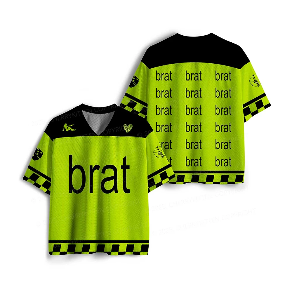 Sommer Cherrykitten Neues Grünes Brat Y2K Sport-Trikot Kinder/Jugend Mode Hip-Hop Sport-T-Shirt Herren Damen Street Harajuku Oberteile
