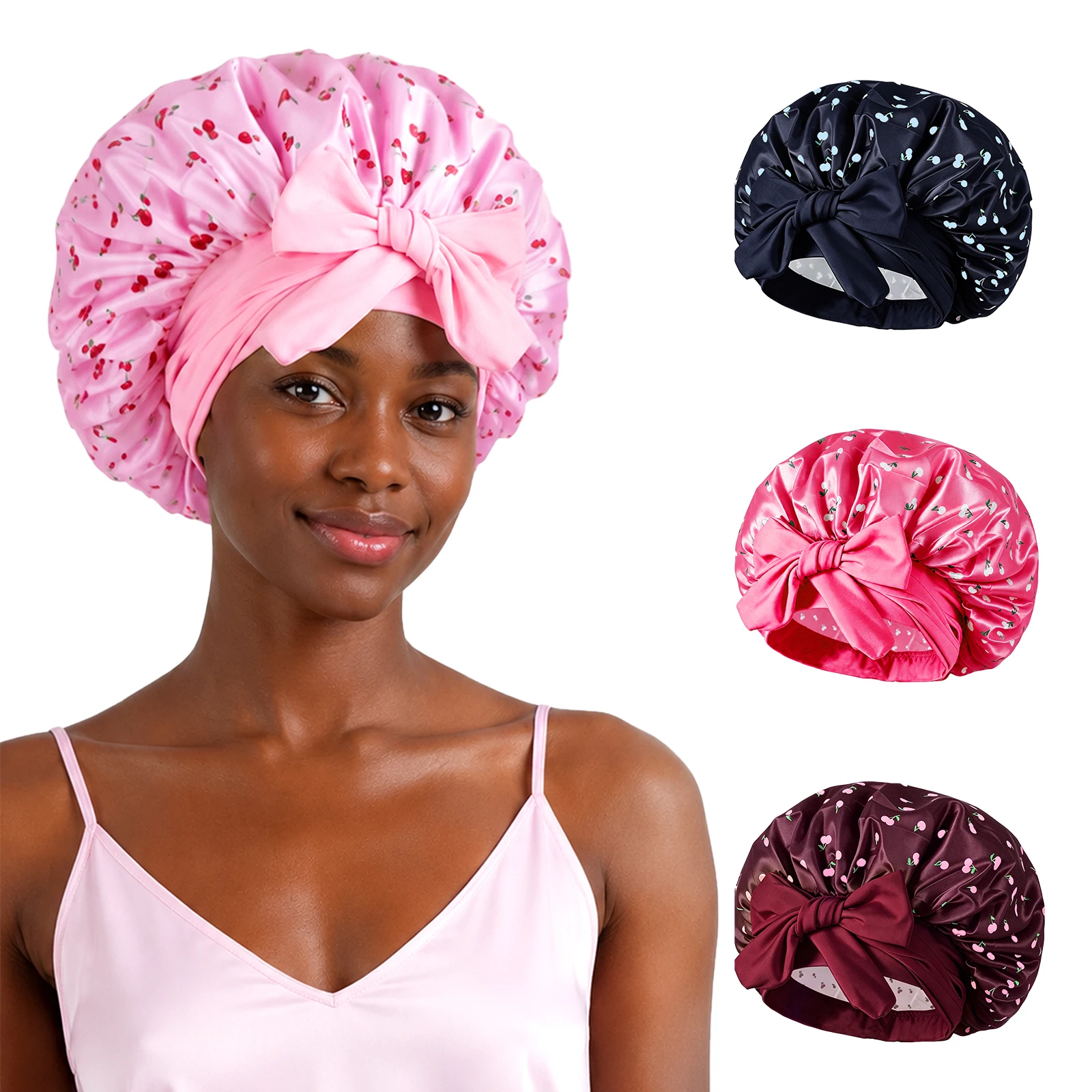 Satin Bonnet for Sleeping - Softer Than Silk Bonnet For Sleeping Women - Secure Fit, Adjustable, Night Cap For Curly & Textured