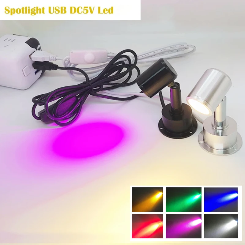 

Spotlight USB DC5V Led Jewelry Cabinet Showcase Mini Spot Bench Lamp Ceiling Light Switch USB Interface