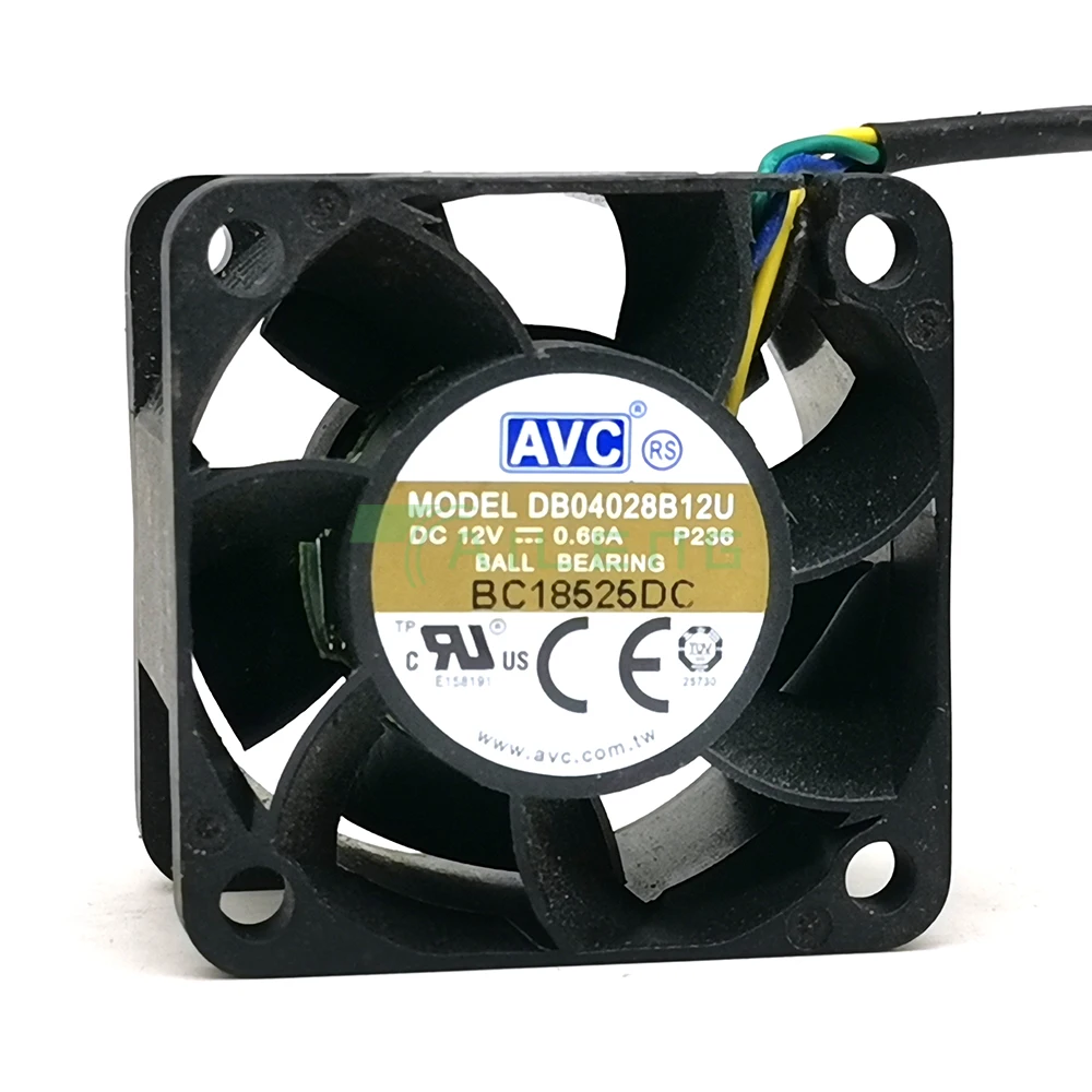 Avcサーバー用ダブルボールベアリングファン,冷却ファン,40mm,db04028b12u,1u,12v,0.66a,40x40x28mm,avc,4028