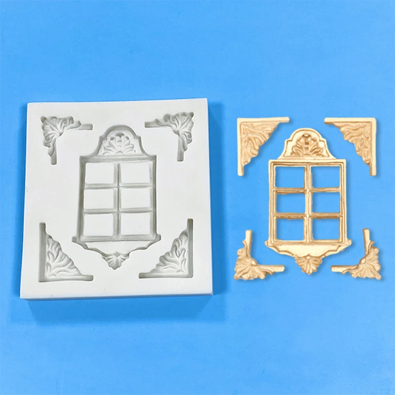 Home door and window decoration silicone mold European door window creative decoration DIY chocolate candy mold