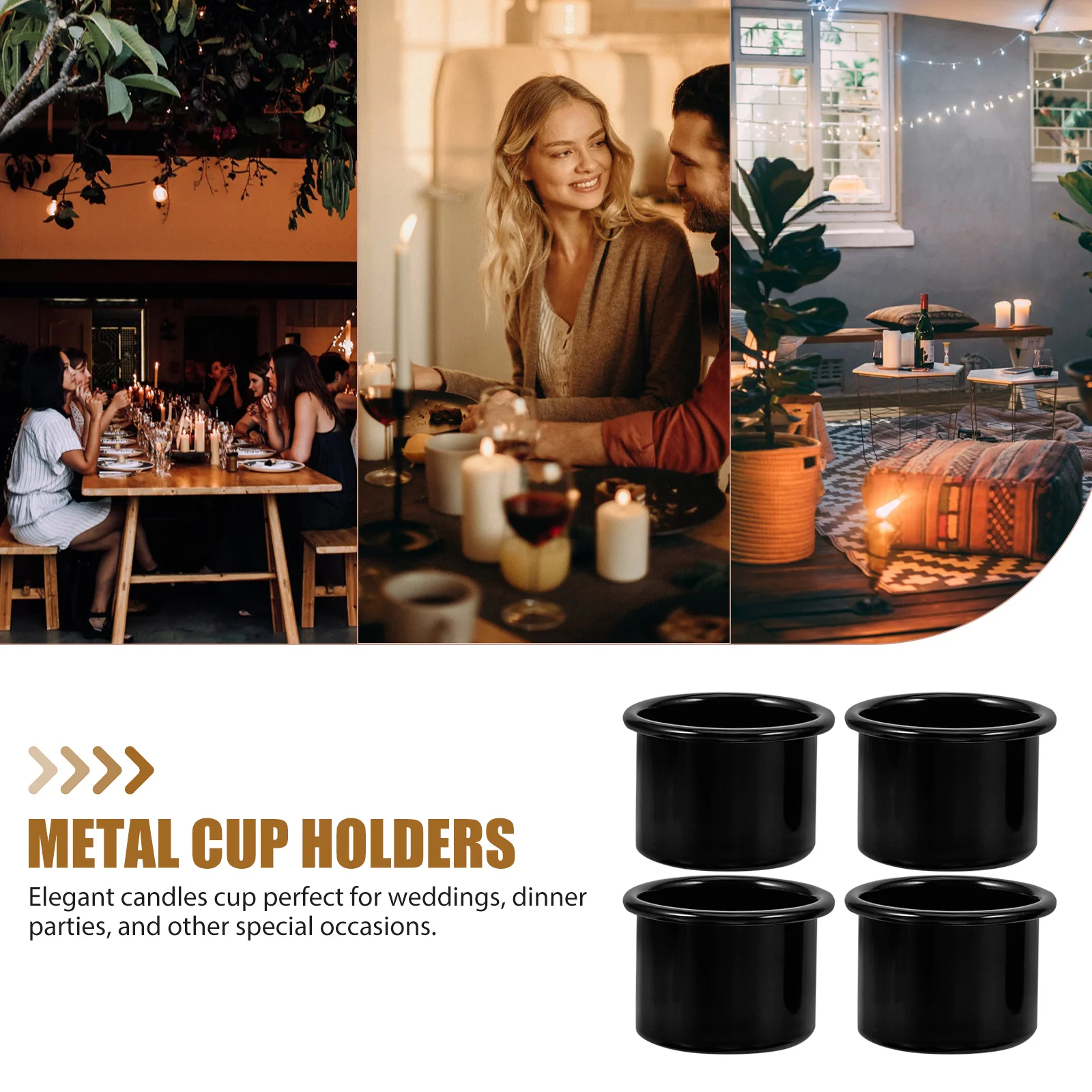 

30pcs C Holders Aluminum Tea Light Cups Decorative Metal C Inserts Reusable Aluminum C Decor