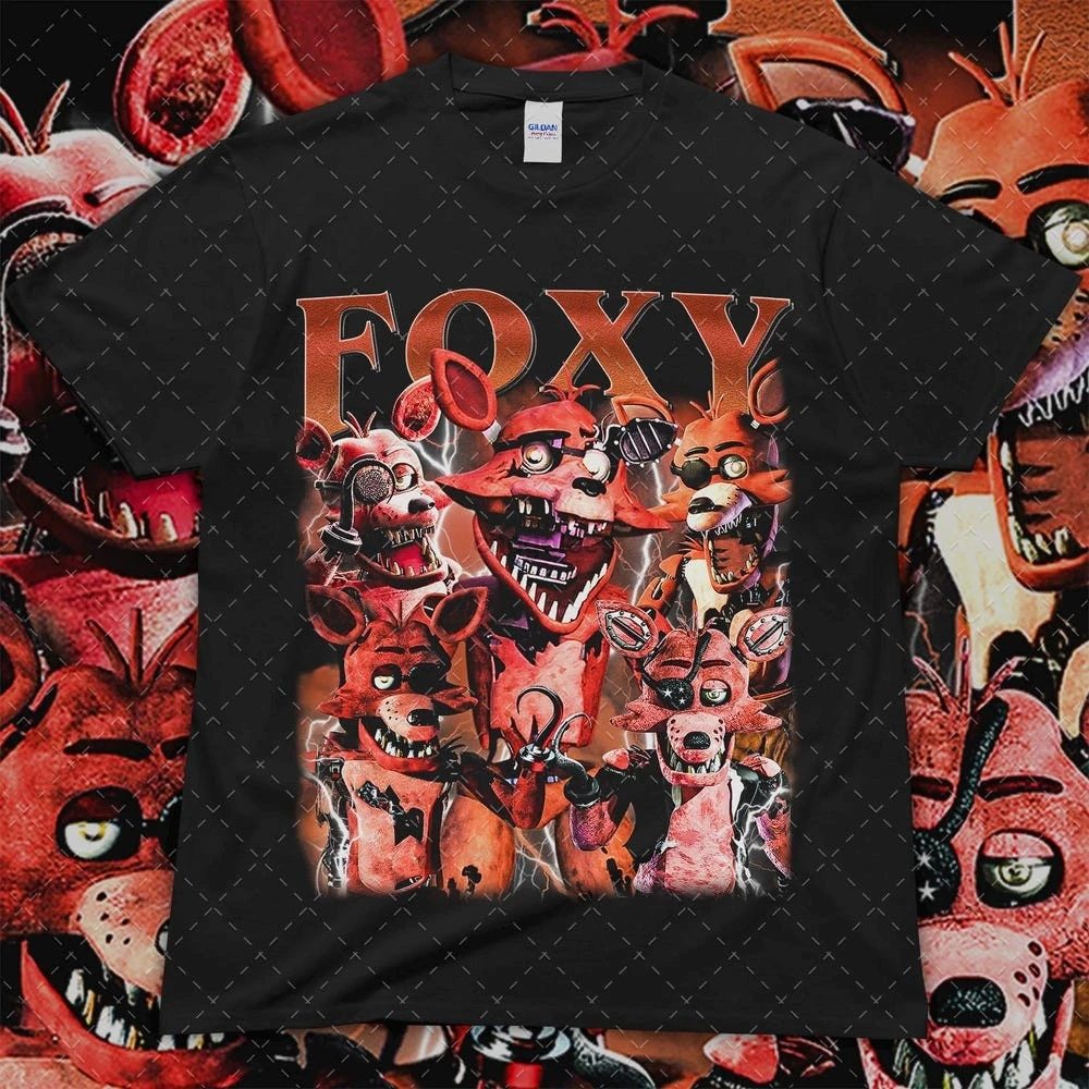 تي شيرت Foxy FNAF Vintage هدية للنساء والرجال للجنسين BL2715