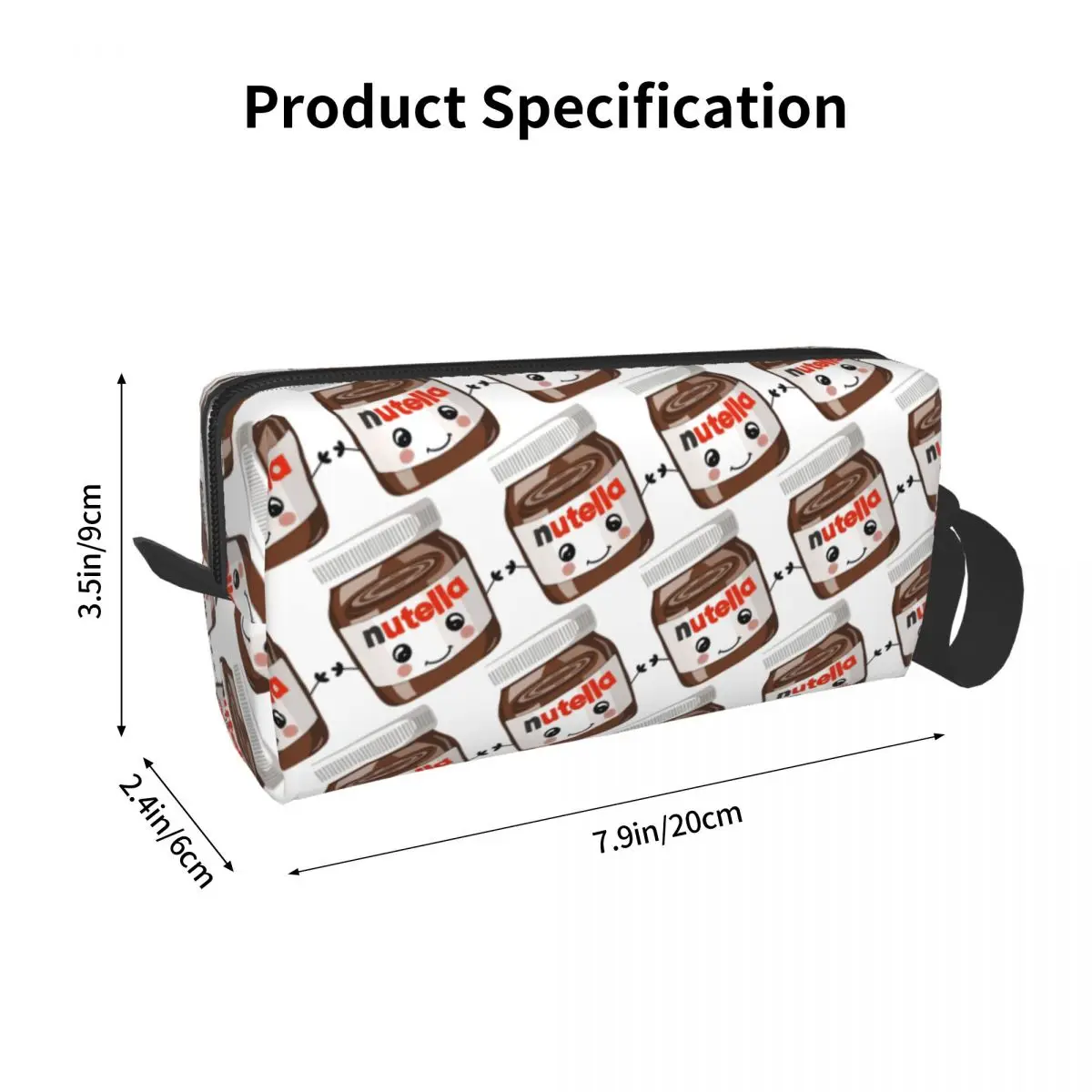 Nutella Cutie Makeup Bag Cosmetic Organizer Storage Dopp Kit Toiletry Cosmetic Bag for Women Beauty Travel Pencil Case