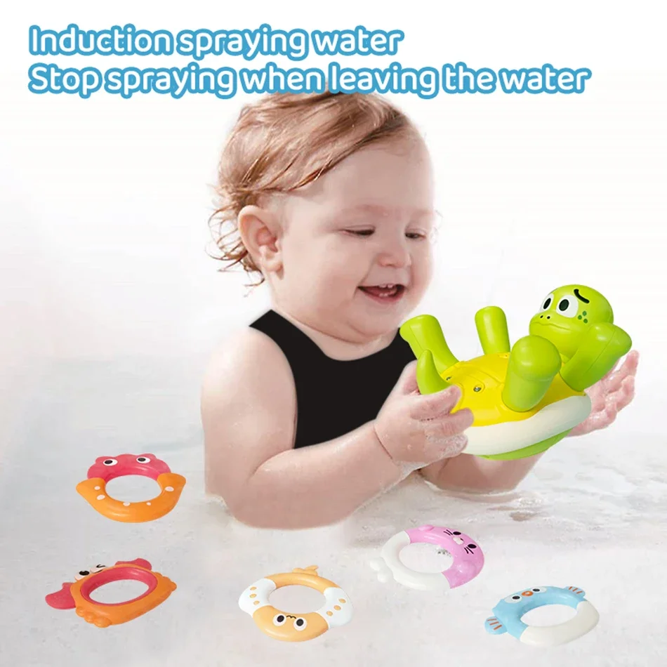 Tortue mignonne de natation, pulvérisation d'eau, jouets de salle de bain, jouets interactifs Parent-enfant pour enfants, jeu d'eau