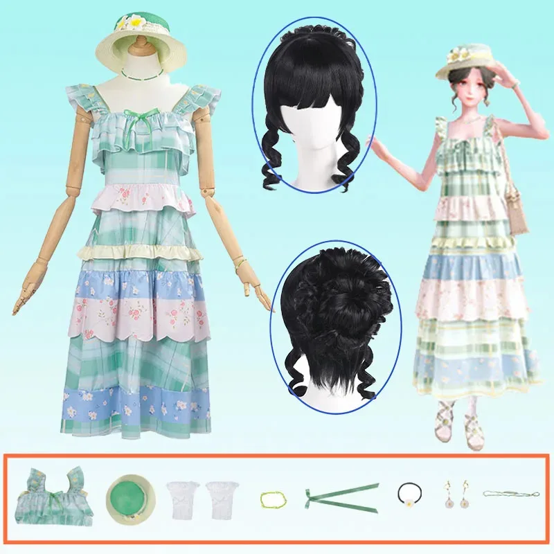 

Game Infinity Nikki Cosplay Countryside Nikki Cosplay Long Lolita Dress Uniform Wig Daily Set Halloween Party Outfit for Women