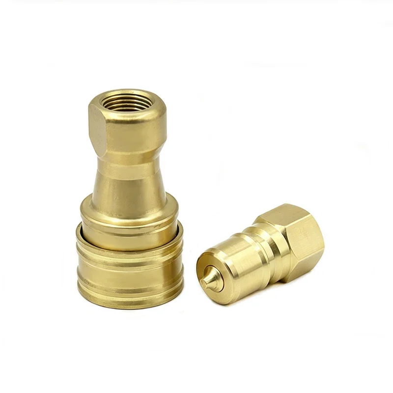 KZD Series Brass Quick Coupling, Pneumatic Hydraulic Push-in Fitting, High Temperature Resistant Corrosion Resistant Double Self