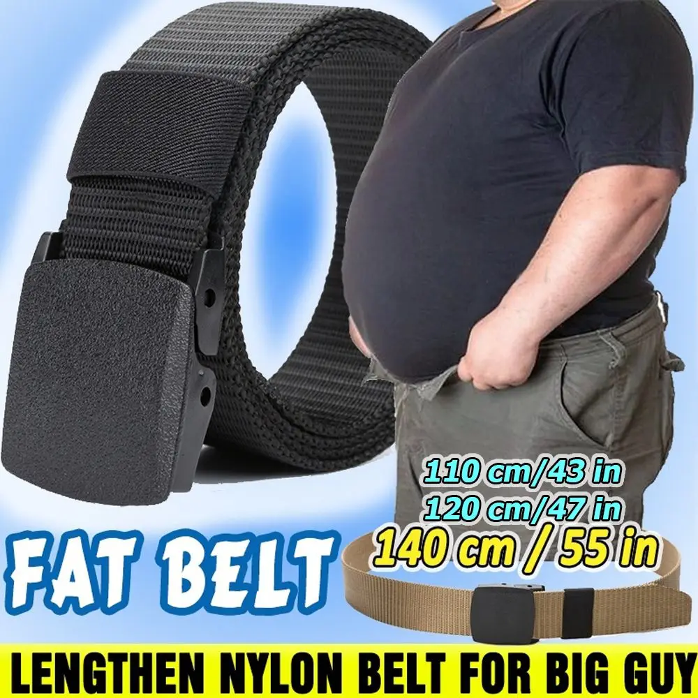 Outdoor Sports Lengthen Metal-free Security Check for Fat Man Nylon Waist Belt Web Belt Waistband