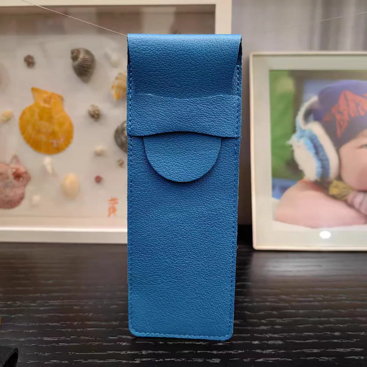 High End PU Leather Fountain Pen Case Vintage Frosted Flap Sleeve Double Set Large Capacity Travel Carry Protection