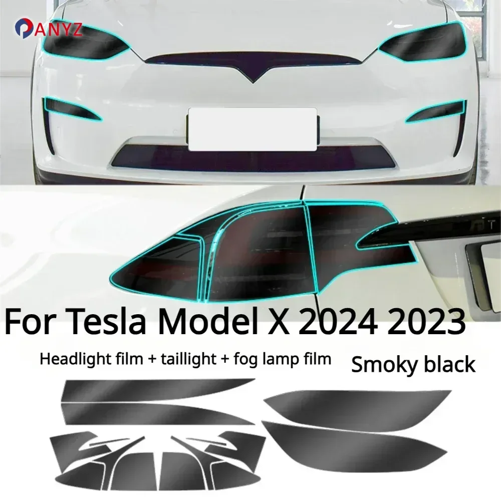 

For Tesla Model X 2024 2023 Car Exterior Headlight Anti-scratch TPU PPF Protective film refit Anti-scratch Repair Accessories