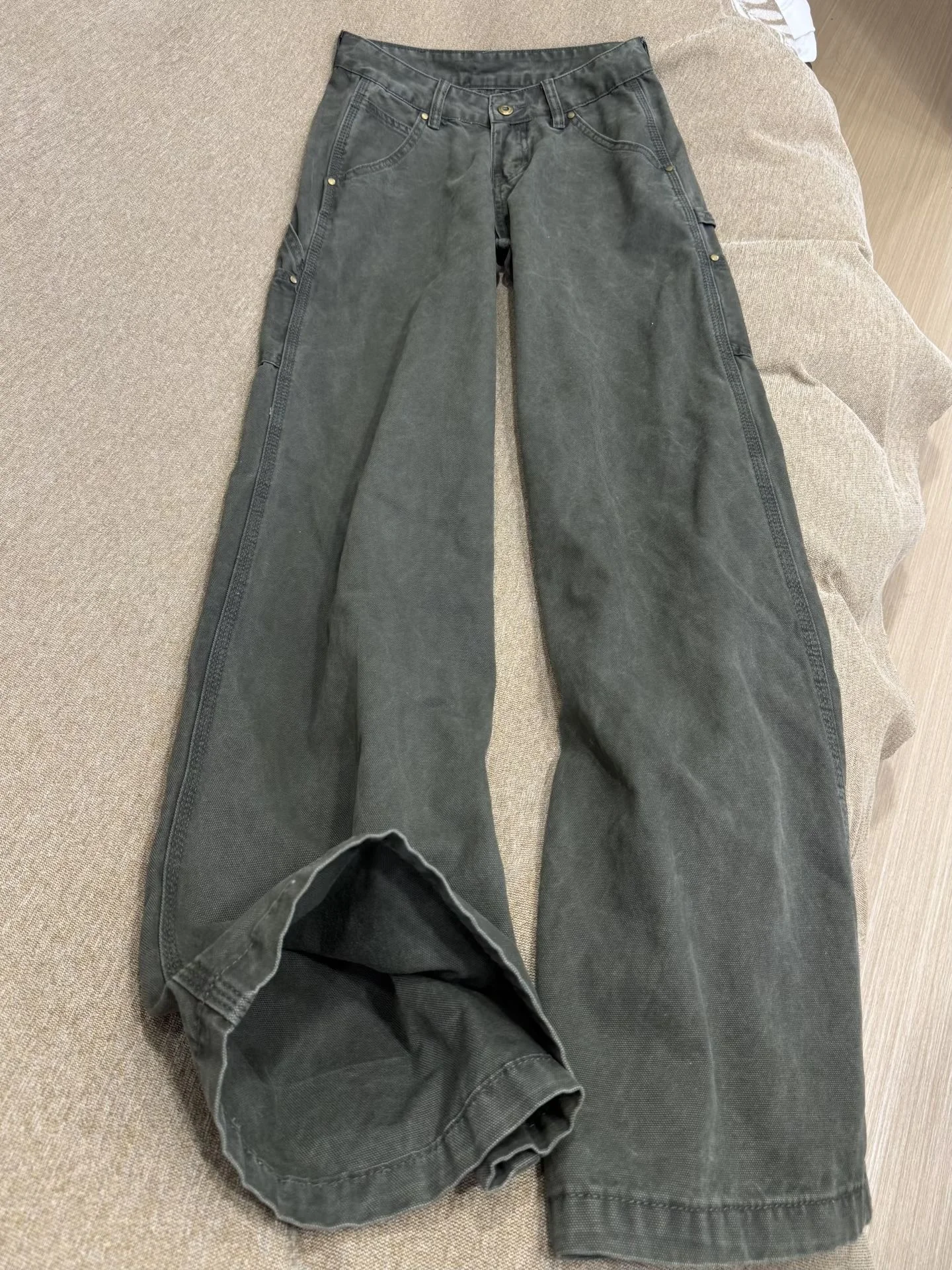 

Большие размеры, американские джинсовые джинсы в стиле милитарина, женские свободные брюки с высокой талией, тонкая прямая рабочая одежда, повседневные брюки с высокой талией...