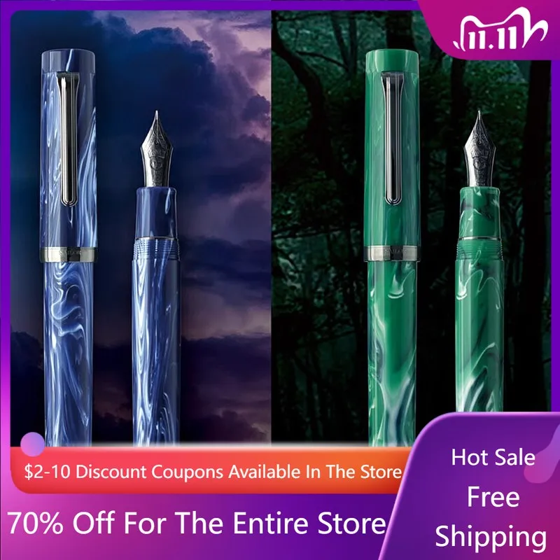 

Классическая перьевая ручка из смолы YIHAN 1911, японская ручка с 21 каратным золотым наконечником King F, коллекция 0,5 мм, роскошная ручка, школьные канцелярские принадлежности, подарок