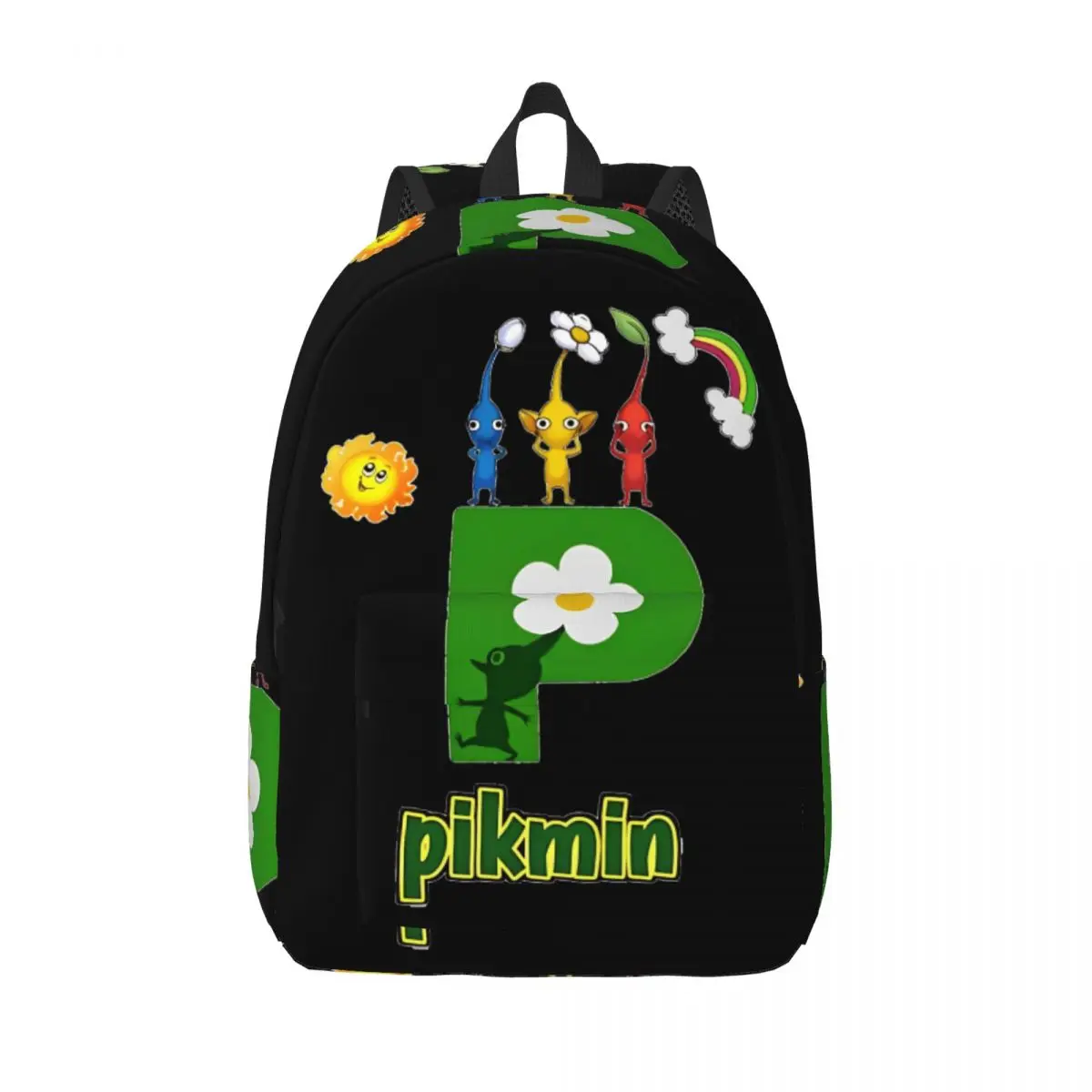Pikmin Funny P Backpack for Kindergarten Primary School Student Bookbag Boy Girl Kids Daypack Sports