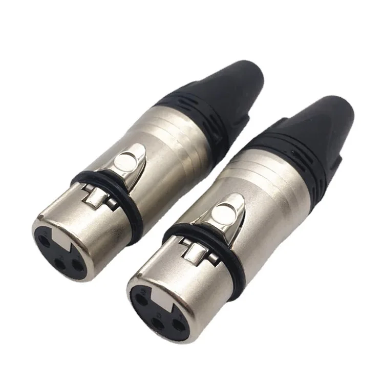 10pcs Canon female head XLR balanced Canon head faucet three core Canon head plug copper core nickel plated EL Products