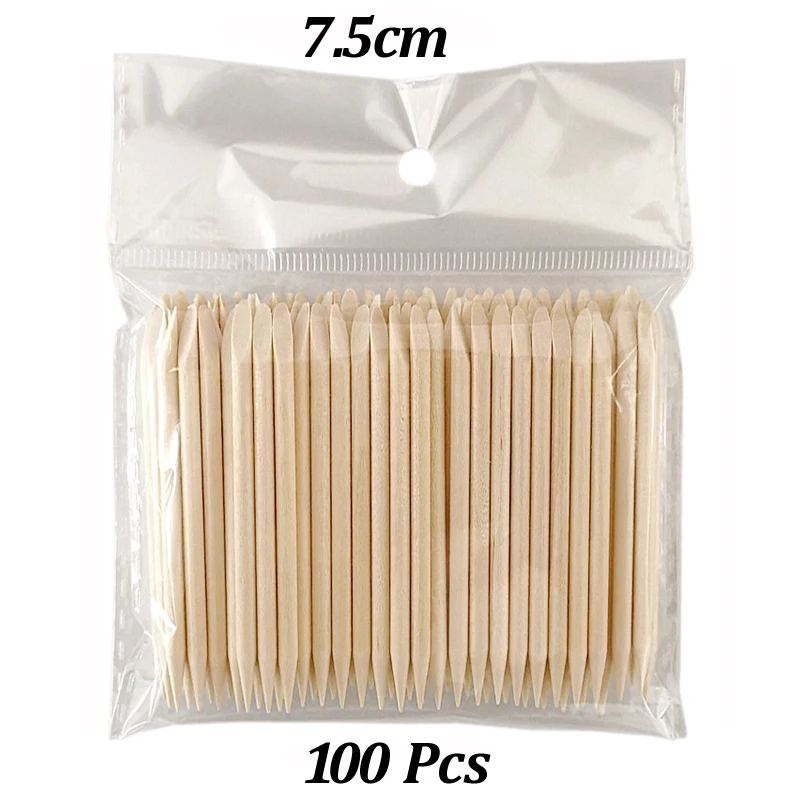 100Pcs/500Pcs Holz Häutchen Pusher Sticks 63/75/95/105/127/150/178MM Für Gel Polnisch Entfernen Sauber Pediküre DIY Design Punktierung Werkzeug