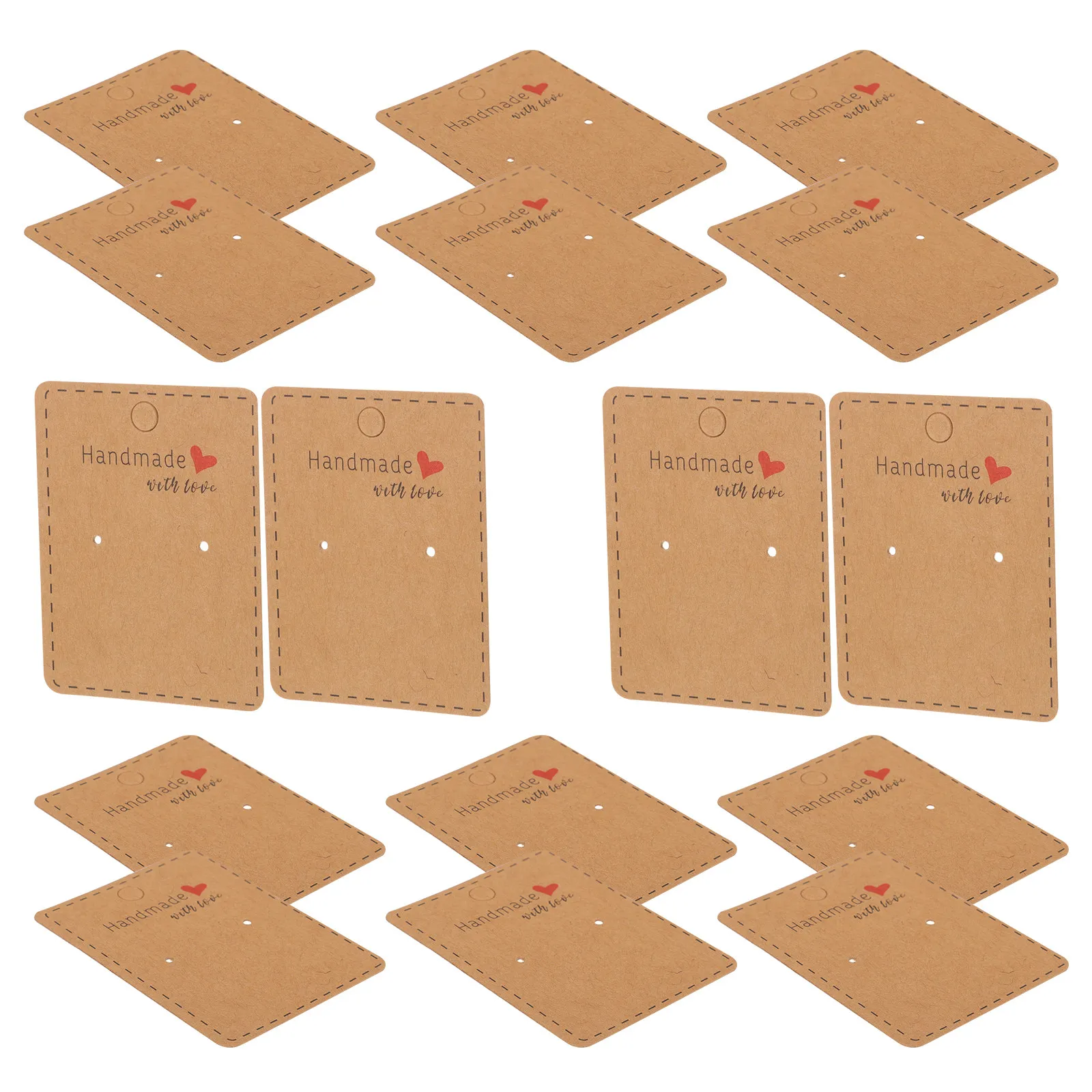 100Pcs Jewelry Display Cards Paper Earring Holder Cards Blank Design for Ear Stud Packaging Display Store Counter Use