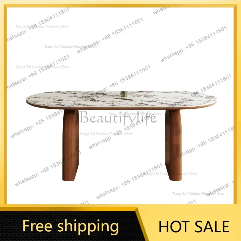 zj.Cream Style Modern Originality Dining Tables Designer High-end Luxury Nordic Dining Table Restaurant Home Furniture Vajilla H
