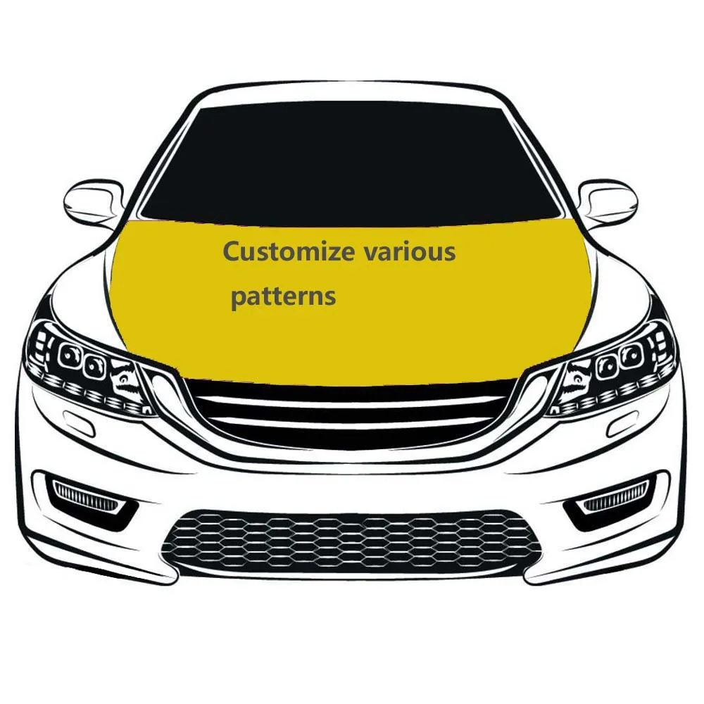 Customize various patterns car Hood cover 3.3x5ft/5x7ft 100%polyester,engine elastic fabrics can be washed