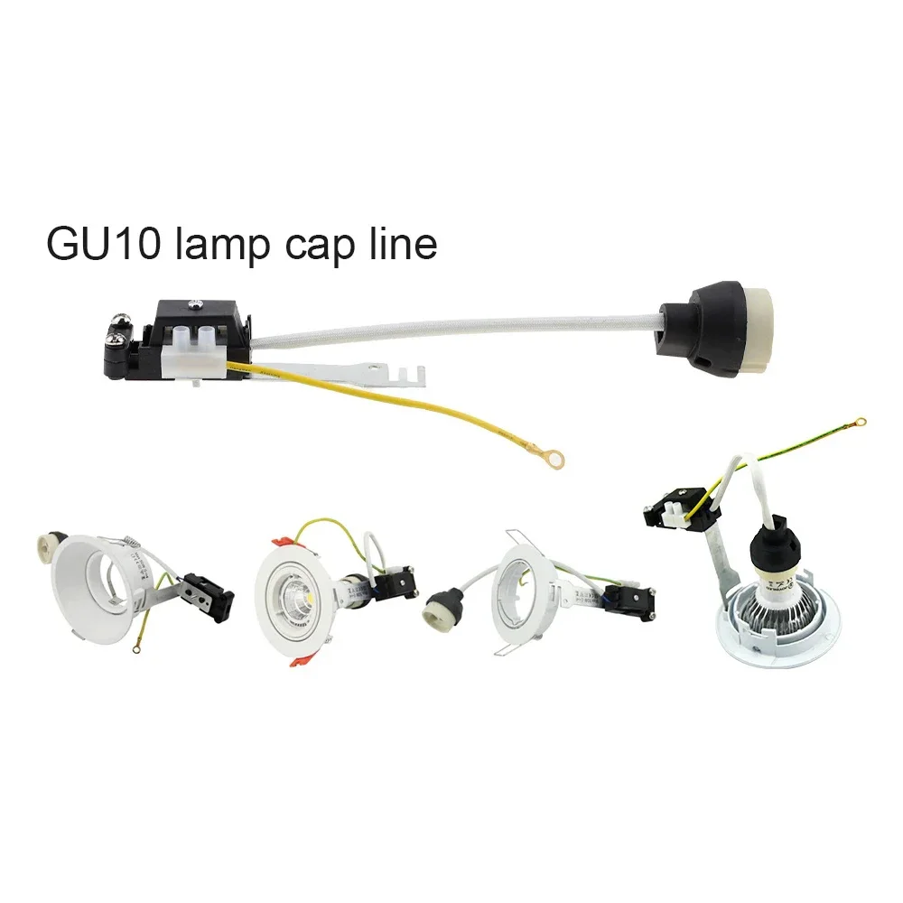 Conector de Base de enchufe Gu10, soporte de cerámica, cableado de lámpara para bombilla Led MR16 GU10, halógena, 6 piezas