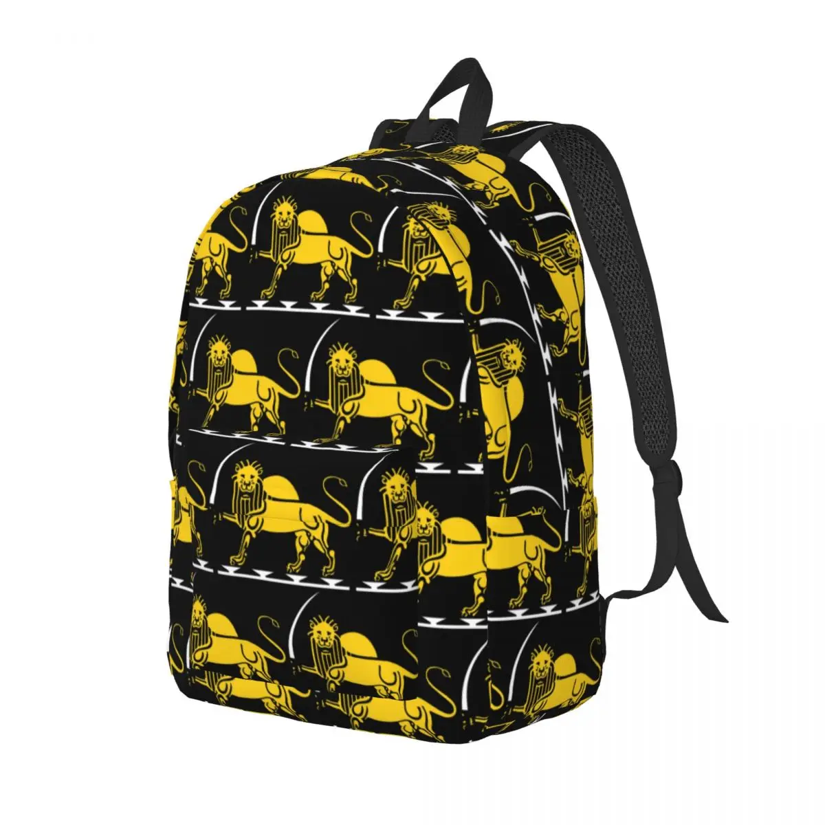 Iran Flag Emblem Persia Sun Lion Student Backpack School Bag Hiking Travel Daypack for Men Women Fashion Bookbag Shoulder Bags