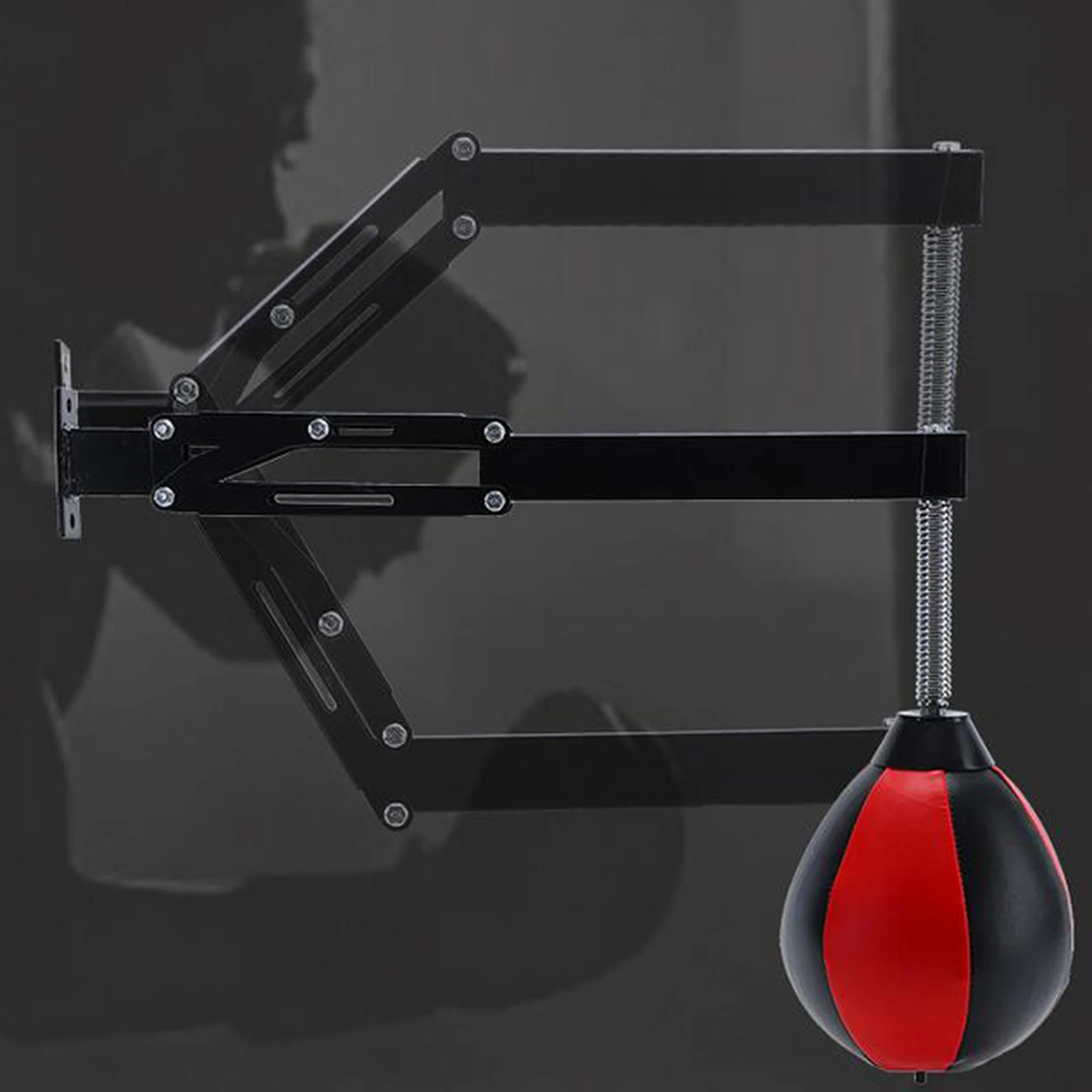 Speed Bag Height Adjustable Heavy Duty PU Leather Wall Mount Boxing Punching Bag for Sports Training Sanda Sparring Gym