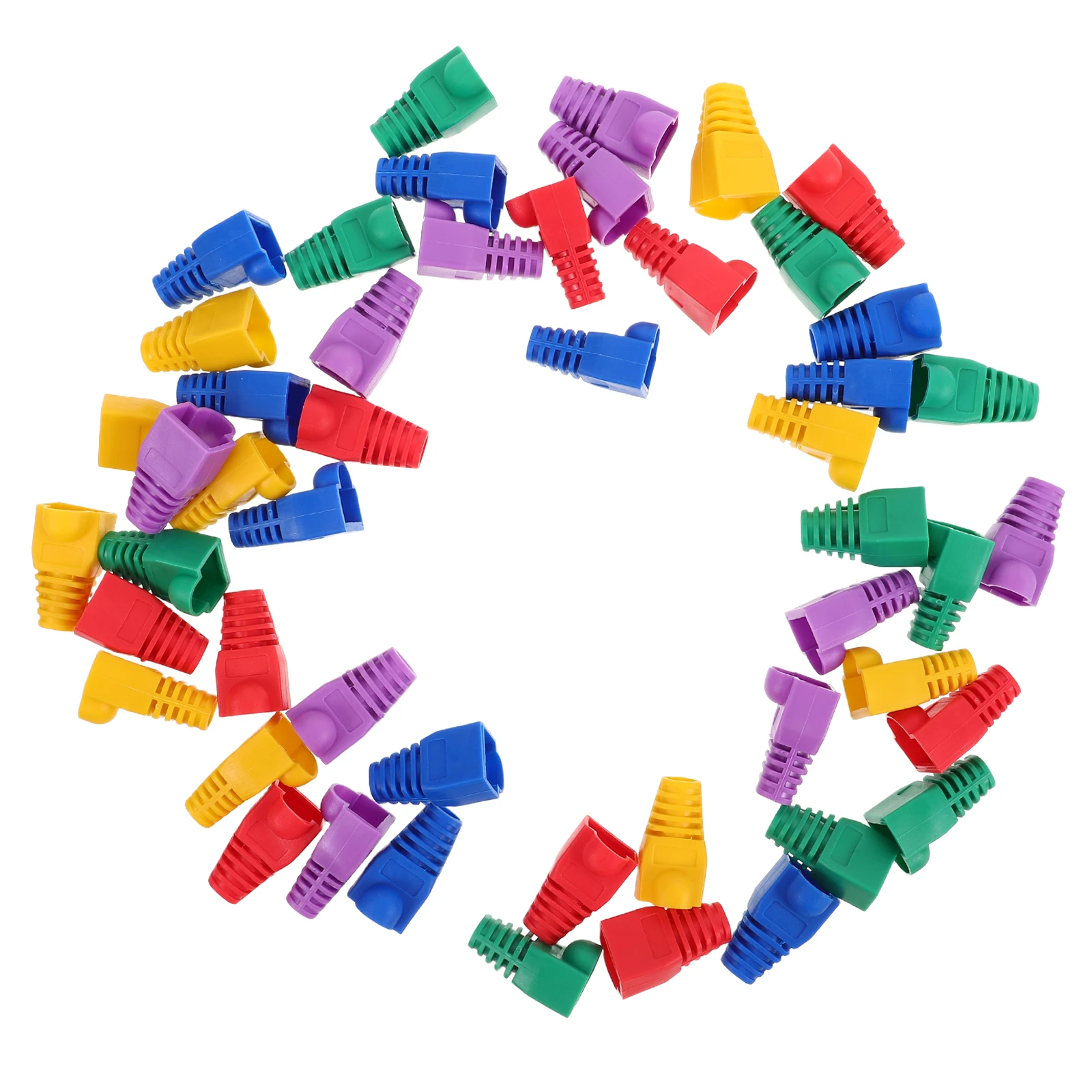 

50pcs Cable Casing Cover Boot Sleeve Connector Protectors for Cat6 Cat7 Ethernet Wire PVC Easy Install Long Life