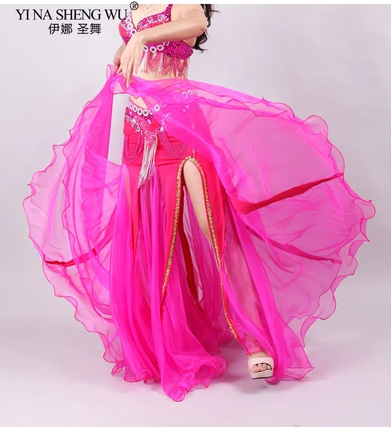 Saia de dança do ventre índia bollywood traje de dança para mulheres sexy dança do ventre palco desempenho prática vestido longo balanço saia