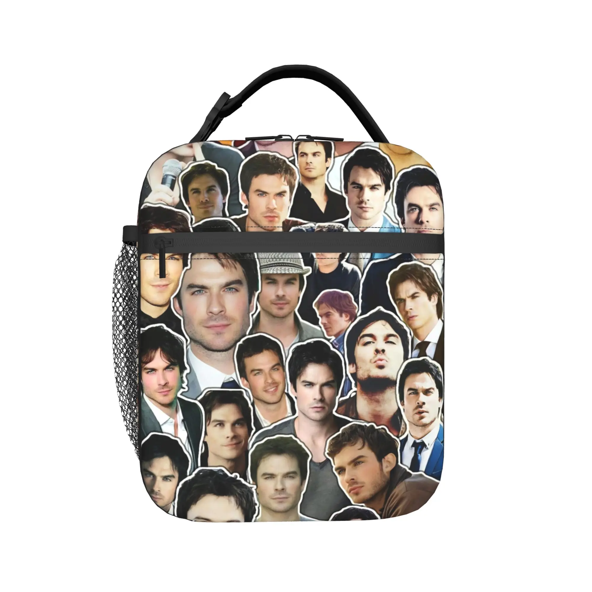 The Vampire Diaries Resuable Movie Lunch Bag Vintage Travel Lunch Box Print Portable Zipper Cooler Bag