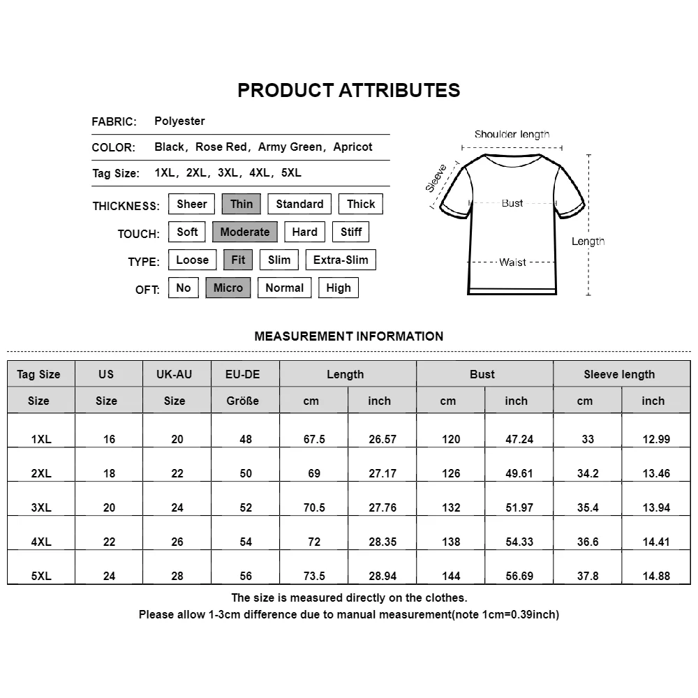 Women Plus Size Tops Summer Solid Pit Strip Casual Loose O-Neck Short Sleeve 1/2 Zip T-shirt Fake Pocket Tees Female Clothes