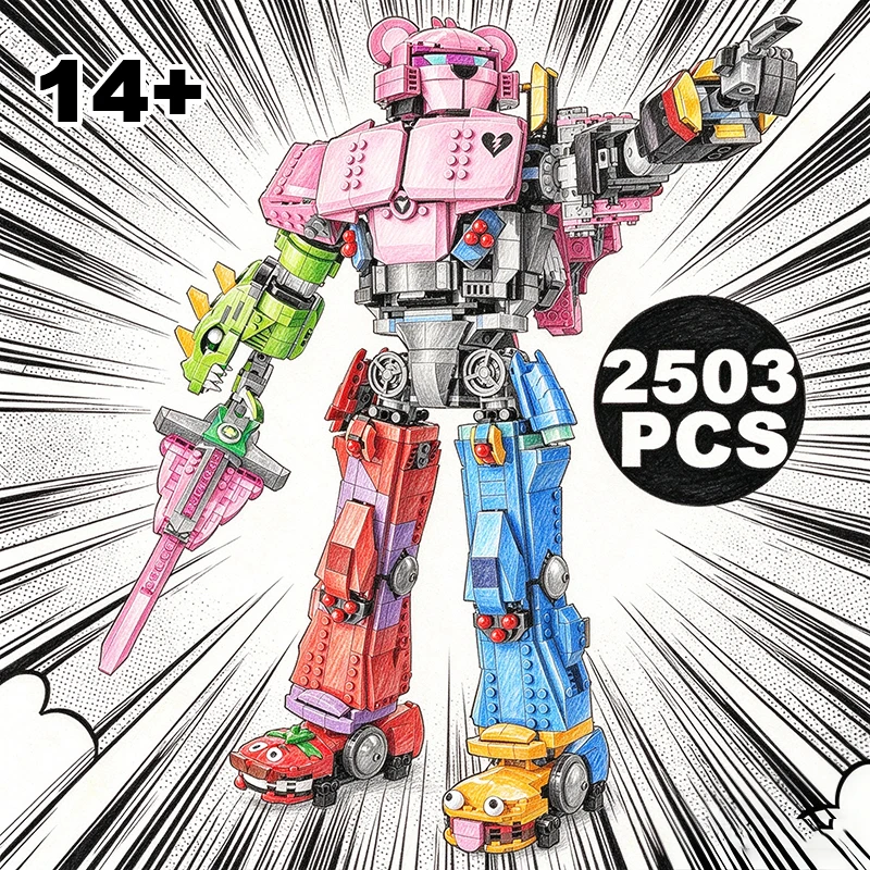 2503PCS Creative Colorful Mecha Team Leader Building Blocks Robot Model Assemble Bricks Toy Gift For Adult Teenagers