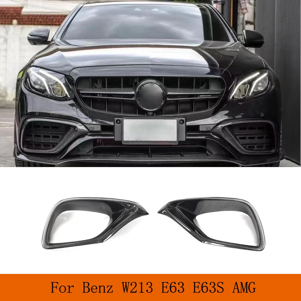 REAL Carbon Fiber Car Front Bumper Air Vent Cover for Benz W213 E63 E63S AMG 2016-2020 Front Bumper Air Vent Cover Trim Canards