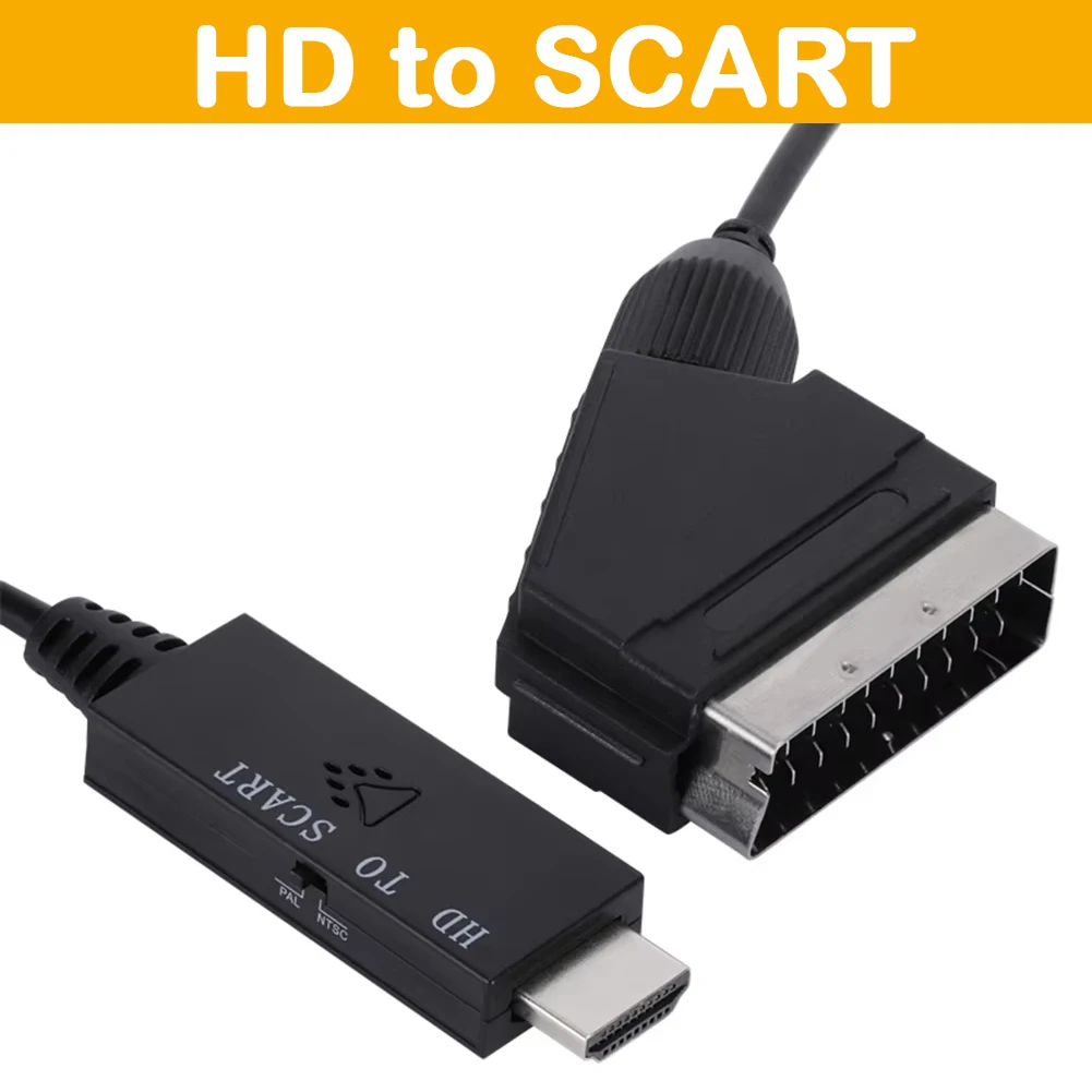 HDMI-Compatible to Scart Converter HDMI-Compatible Input to Scart Output Audio Video Cable Adapter Low Power Consumption