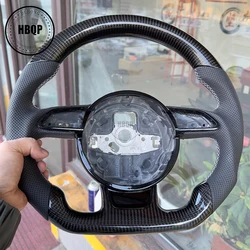 Suitable For Audi Steering Wheel A3 A4 A5 A6 A7 Q3 Q5 Q7 Fully Perforated Steering Wheel Flat Bottom Sports Steering Wheel