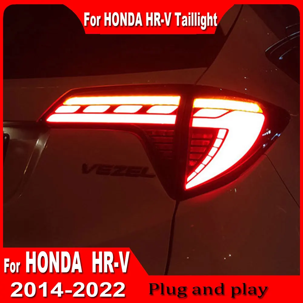 Tail Light For Honda HR-V 2014 2015 2016 2017-2022 Vezel Car LED Taillight Rear Running Lamp Brake Reverse Dynamic Turn Signal