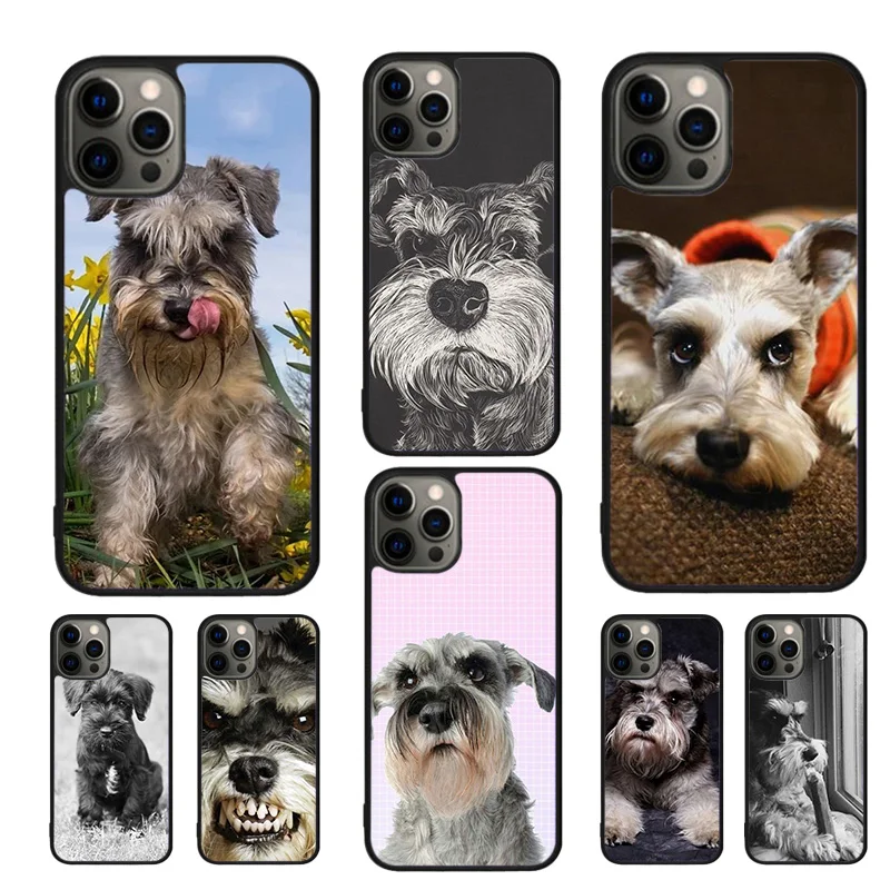 Lovely Dogs Schnauzer Phone Case For iPhone 16 15 14 11 12 13 mini Pro  XR XS MAX Plus coque Cover Shell