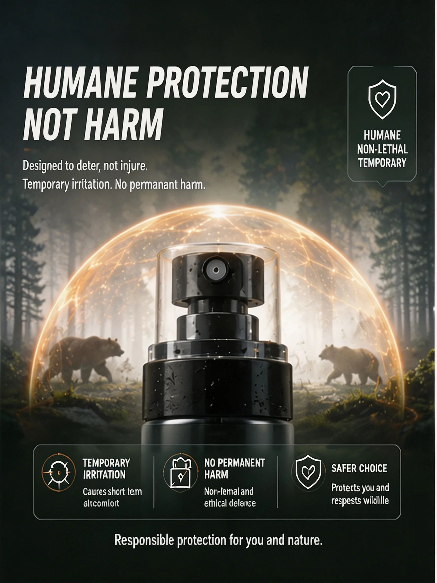 2026 Neues Bären- und Hundeabwehrmittel Pfefferöl Nicht-tödlich 100ml Wildtier-Repellentspray mit Sicherheitsverschluss Camping Wandern Waldtier-Ausrüstung – Detail 5