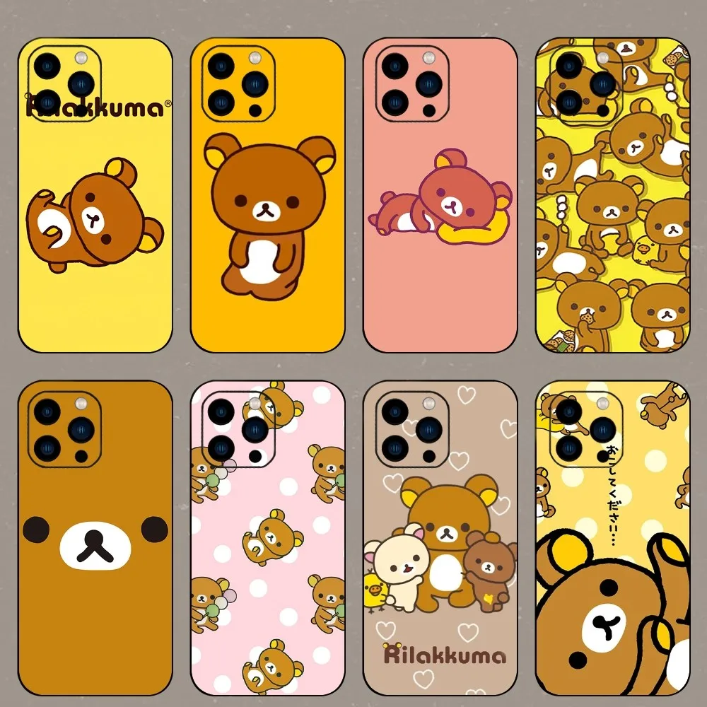 R-Rilakkuma Cute Phone Case For iPhone 15 14 13 12 Mini 11 Pro Max X XR XS 8 SE Plus Cover