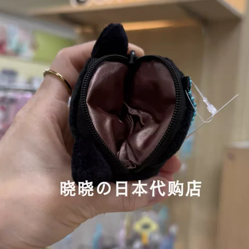 Chococat Plush Coin Purse Wallet Women Black Cat Face Coin Pouch Case Kawaii Cute Keychain Mini Money Bag